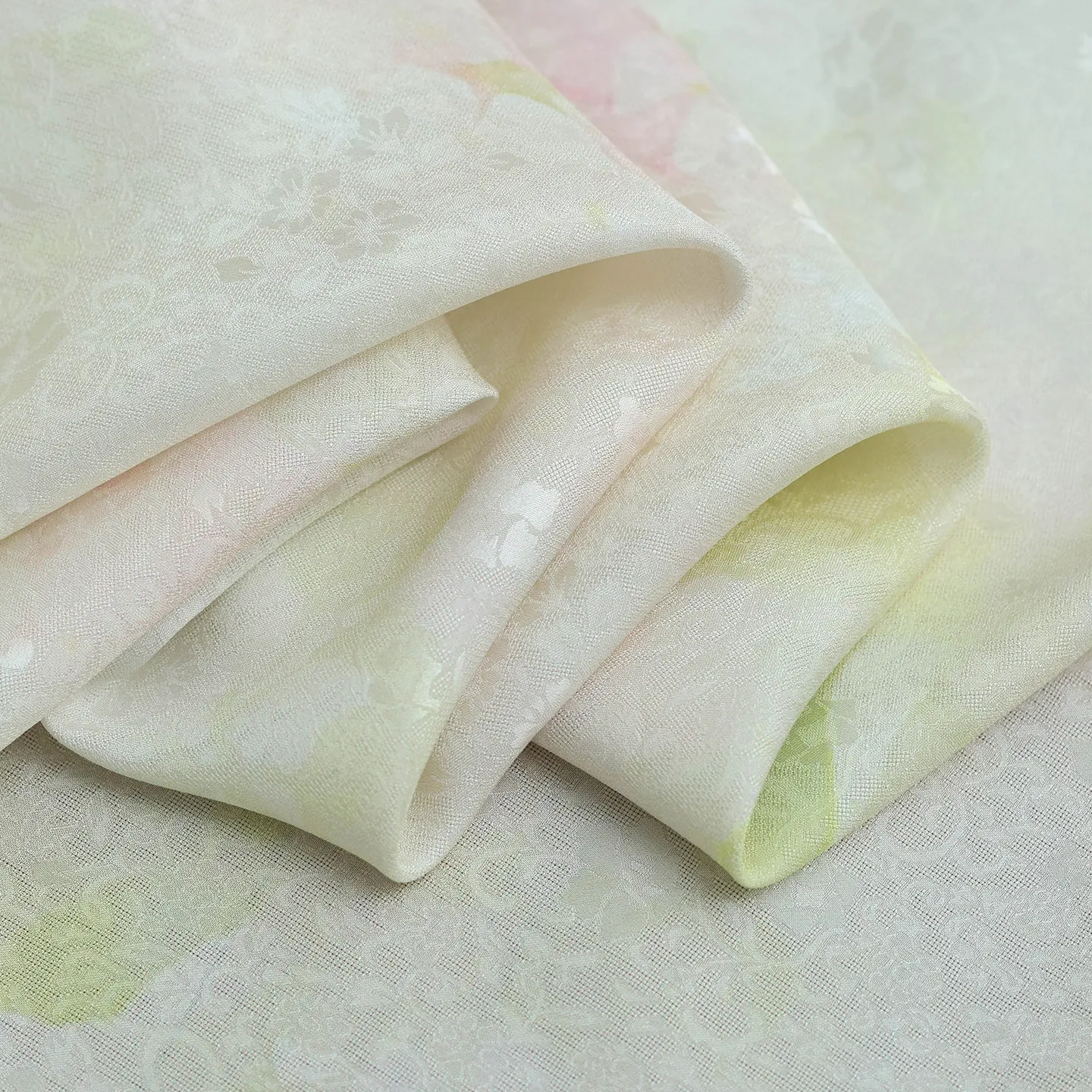 High Quality Misty Dyed Flower Sleeping Silk Jacquard Rose Silkworm Silk Fabric Hanfu Chinese Cheongsam Designer Cloth