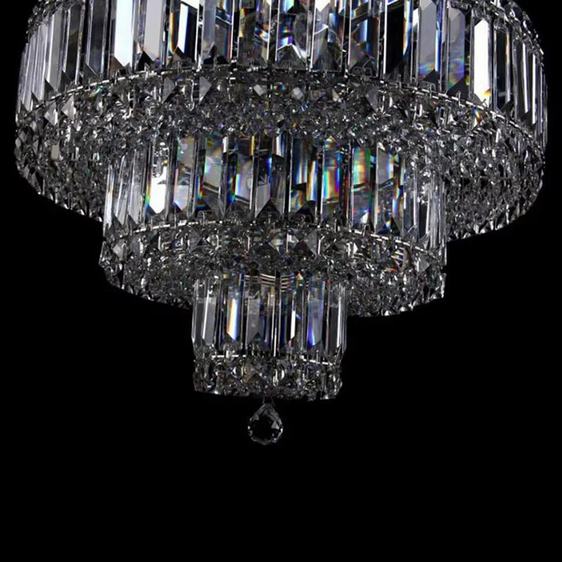 Modern K9 Crystal Led Chandeliers Light French Empire Gold Chrome Chandeliers Large scale Lighting