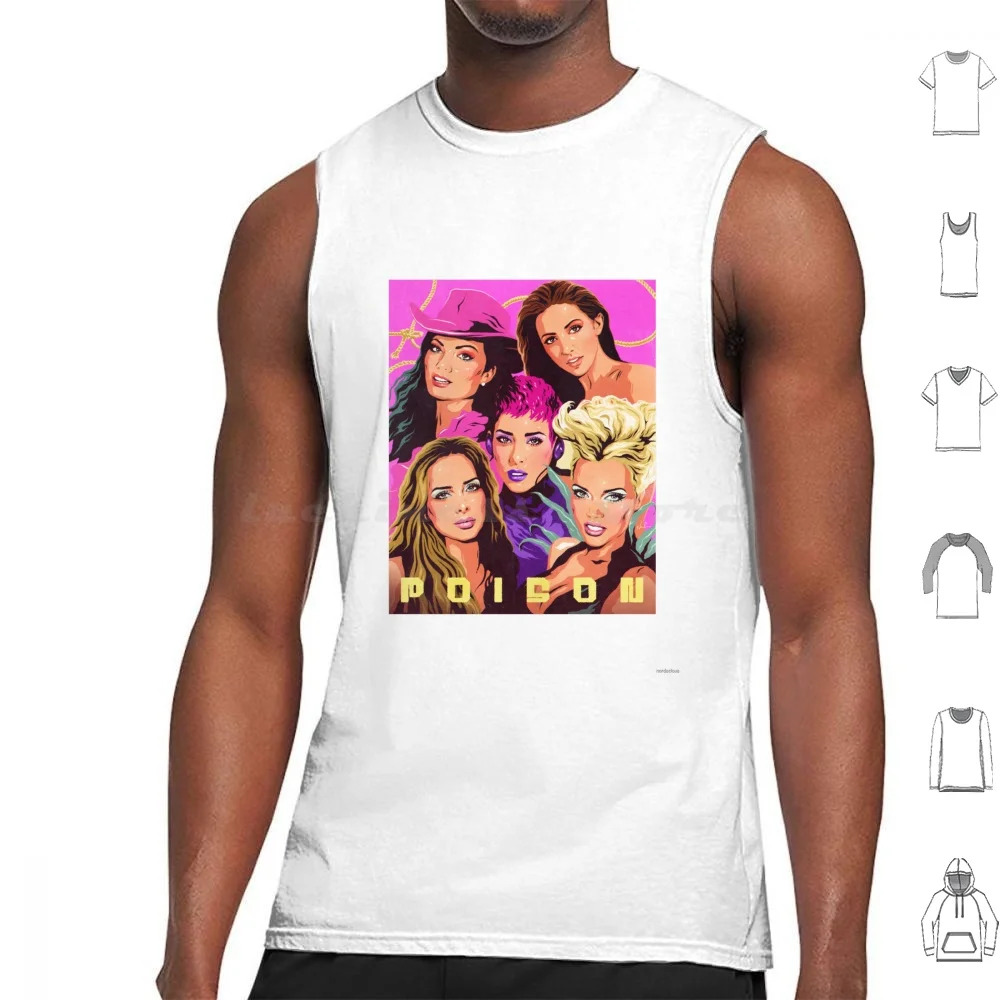 

Poison Tank Tops Print Cotton Bardot Sophie Monk Channel 7 90s Pop Stars Pop Art Aussie Australian Pop Music Vintage
