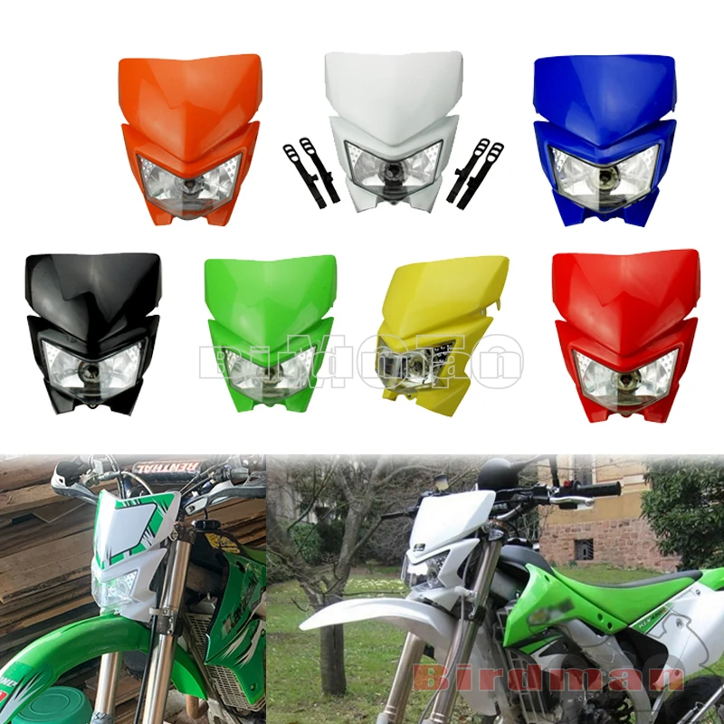 Dirt Bike Motocross H4 Headlamp Mask Headlight Fairing Universal For Yamaha YZ125 YZ250 YZ250F YZ450F WR250F WR450F WR YZ YZF