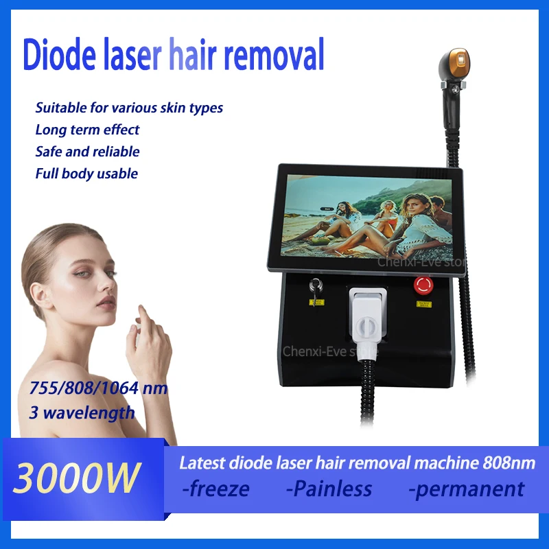 

2025 Новейшее оборудование для салонов красоты, лазерная эпиляция, профессиональная машина для удаления волос с диодным лазером 808 нм