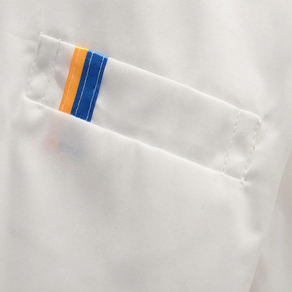 Chaquetas de Catering Uniforme de Manga Corta a Prueba de Aceite Ropa de Trabajo Resistente a la Lavado para el personal de la Cocina del Hotel del restaurante M Blanco