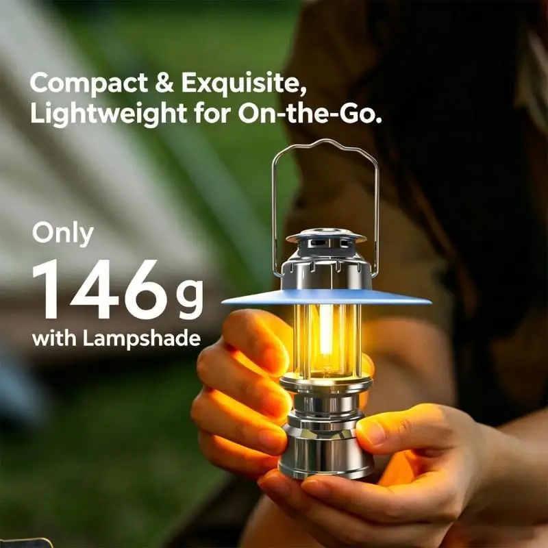 

Old Fashioned LED Camping Lantern With 1000mAh Rechargeable Battery And Adjustable Brightness For Outdoor Activities M4YD