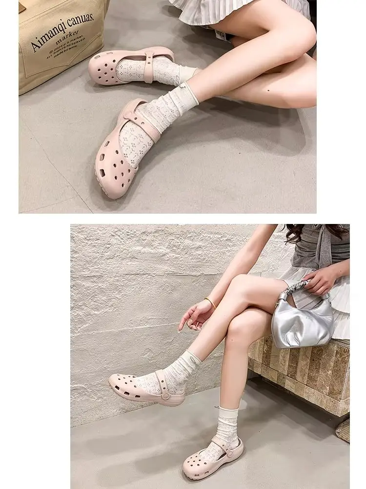 A Pair of Summer Women's Wear-Resistant Non-Slip Clogs, New Sports Fashion Beach Shoes, Thick-Soled Comfortable Simple Women's Shoes for Outdoor Wear