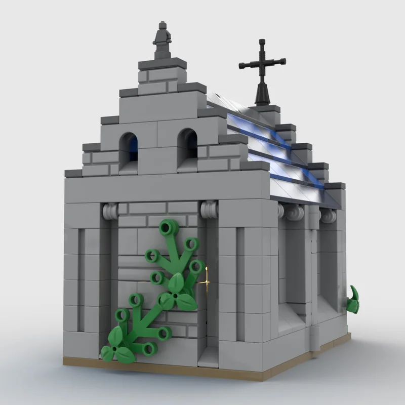 Juego de bloques de construcción MOC personalizados, modelo de árbol y capilla Medieval en miniatura, Kit de montaje creativo DIY para entusiastas de la arquitectura