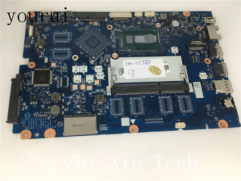 yourui  For Lenovo 100-15IBD 100-15IBY Laptop Motherboard CG410/CG510 NM-A681 With i3-5005u CPU  DDR3 Tested working