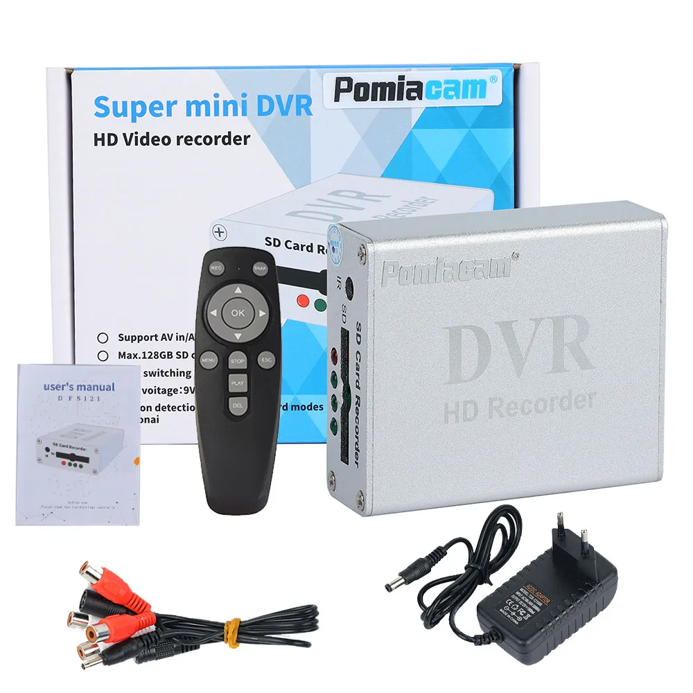 DVR Mini keamanan mobil, alat perekam Video kamera HD kartu SD 256G untuk FPV dan kendaraan D1 H.265 Video 1 CH (perak)