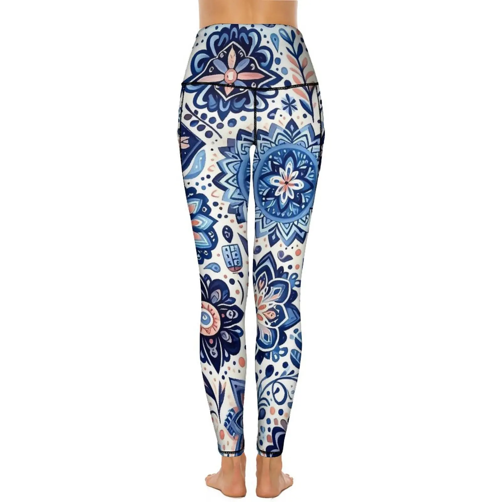 Pantalones de Yoga florales de arte popular, mallas gráficas sexis con estampado Vintage, mallas Push Up para gimnasio, mallas deportivas elásticas Retro para mujer