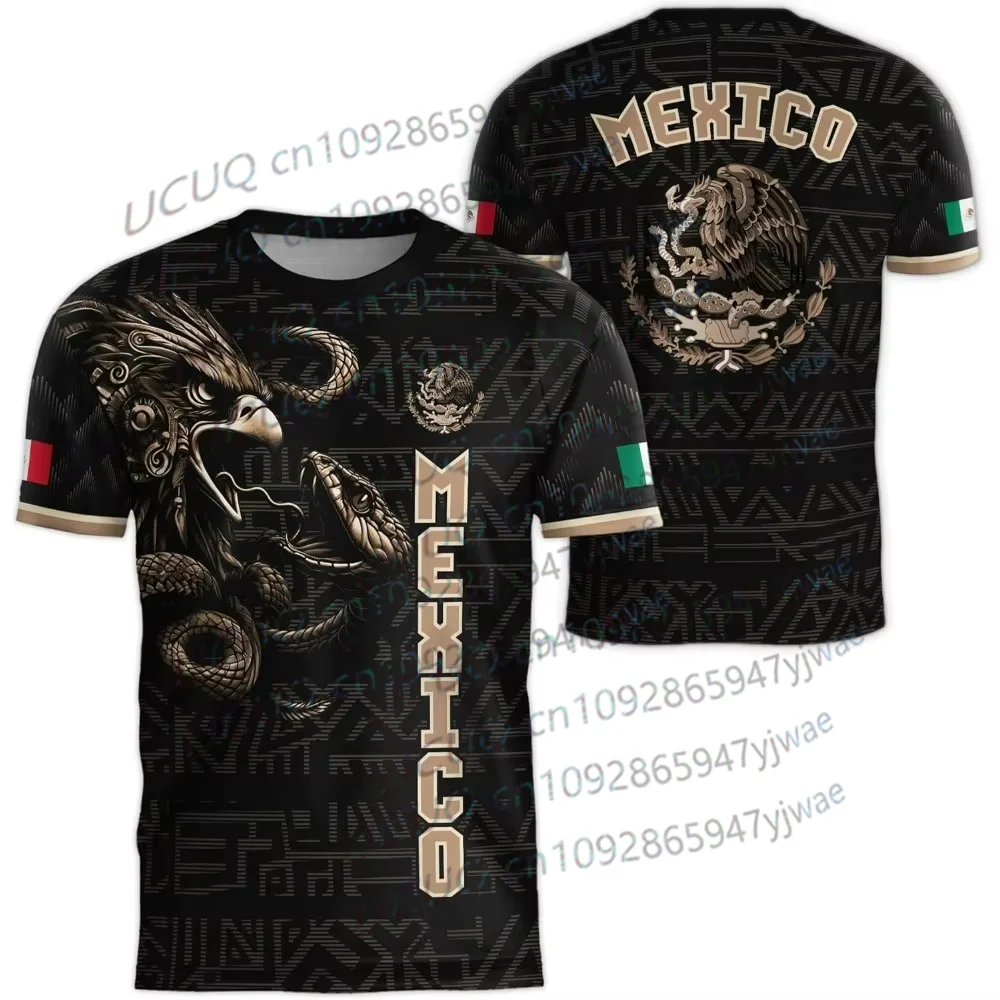 2026 Mexico National Flag Print Men's Women's Short Sleeve T-shirt 3D Print Tees Outdoor Football Jersey Sports Casual Tops image 4