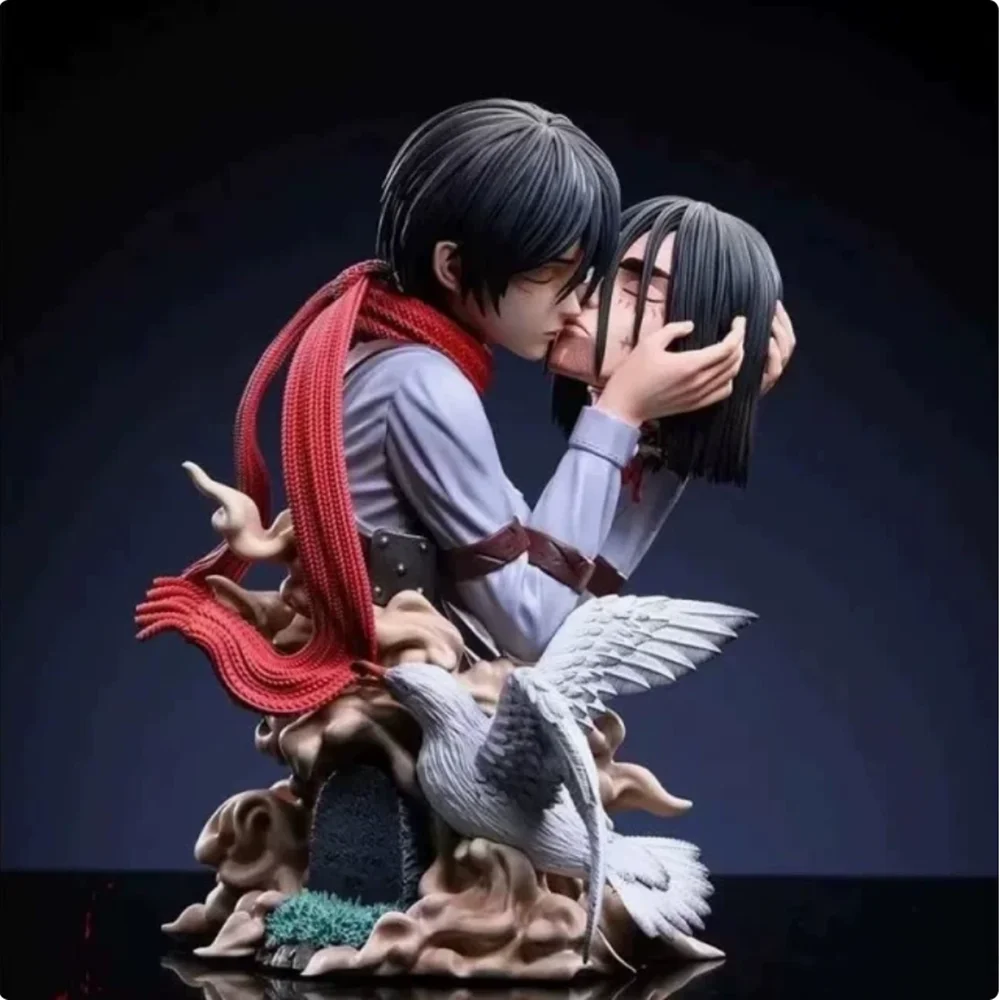 

Attack on Titan Kiss of Death Mikasa Ackerman Hold Eren Jaeger GK PVC Action Figure Anime Figure Model Toys Collection Doll Gift