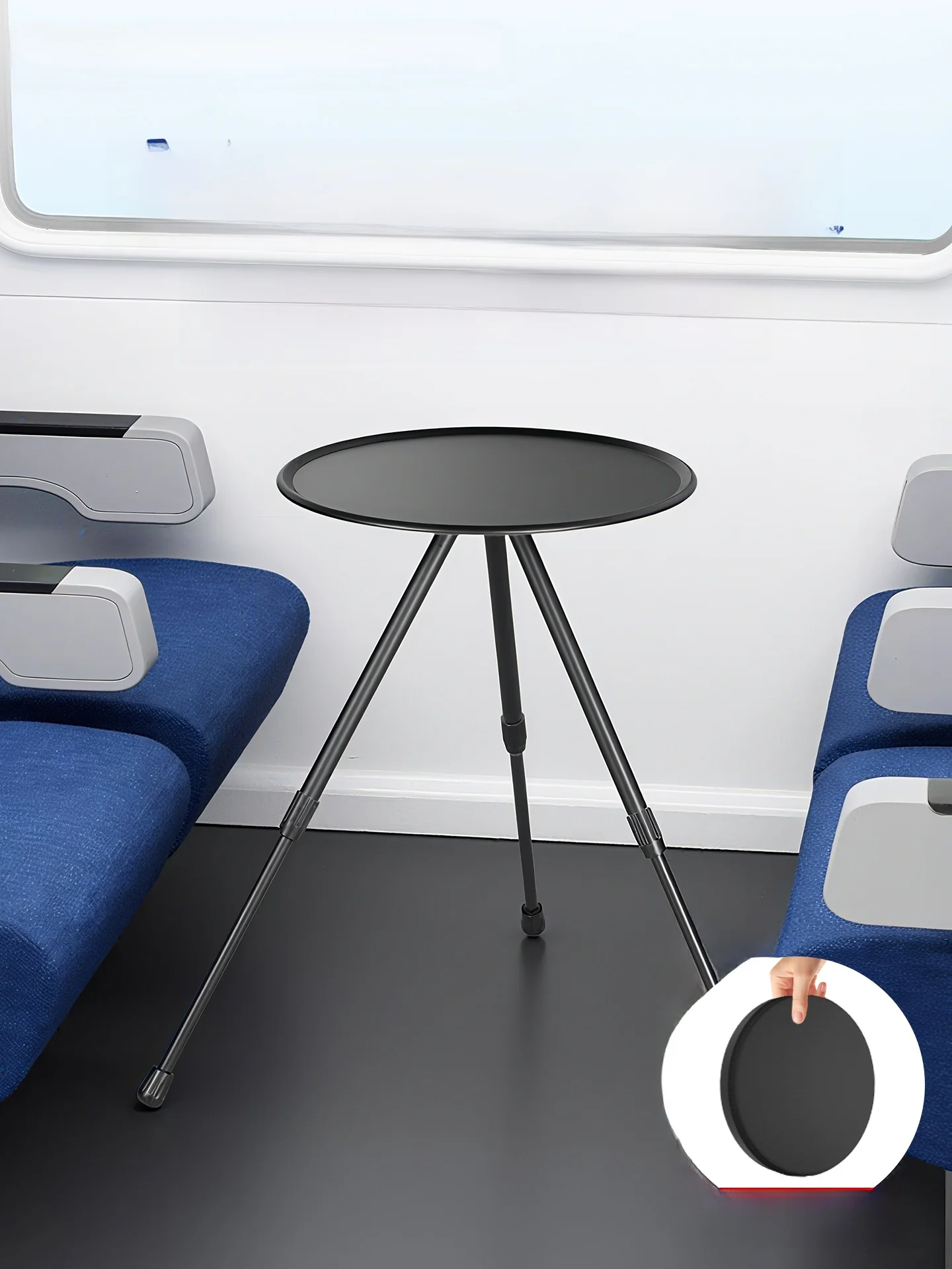 超軽量ポータブル折りたたみ式丸テーブル-旅行-電車-カードゲーム-コンパクトサイズ-高さ調節可能-簡単組み立て-キャンプ-自宅-バルコニー-会議用