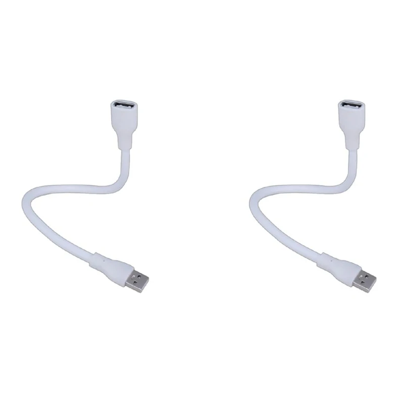 2 PCS Flexible USB Extension Cables Male To Female With 2 Cores Power Supply Perfect For USB Light Laptop Reading