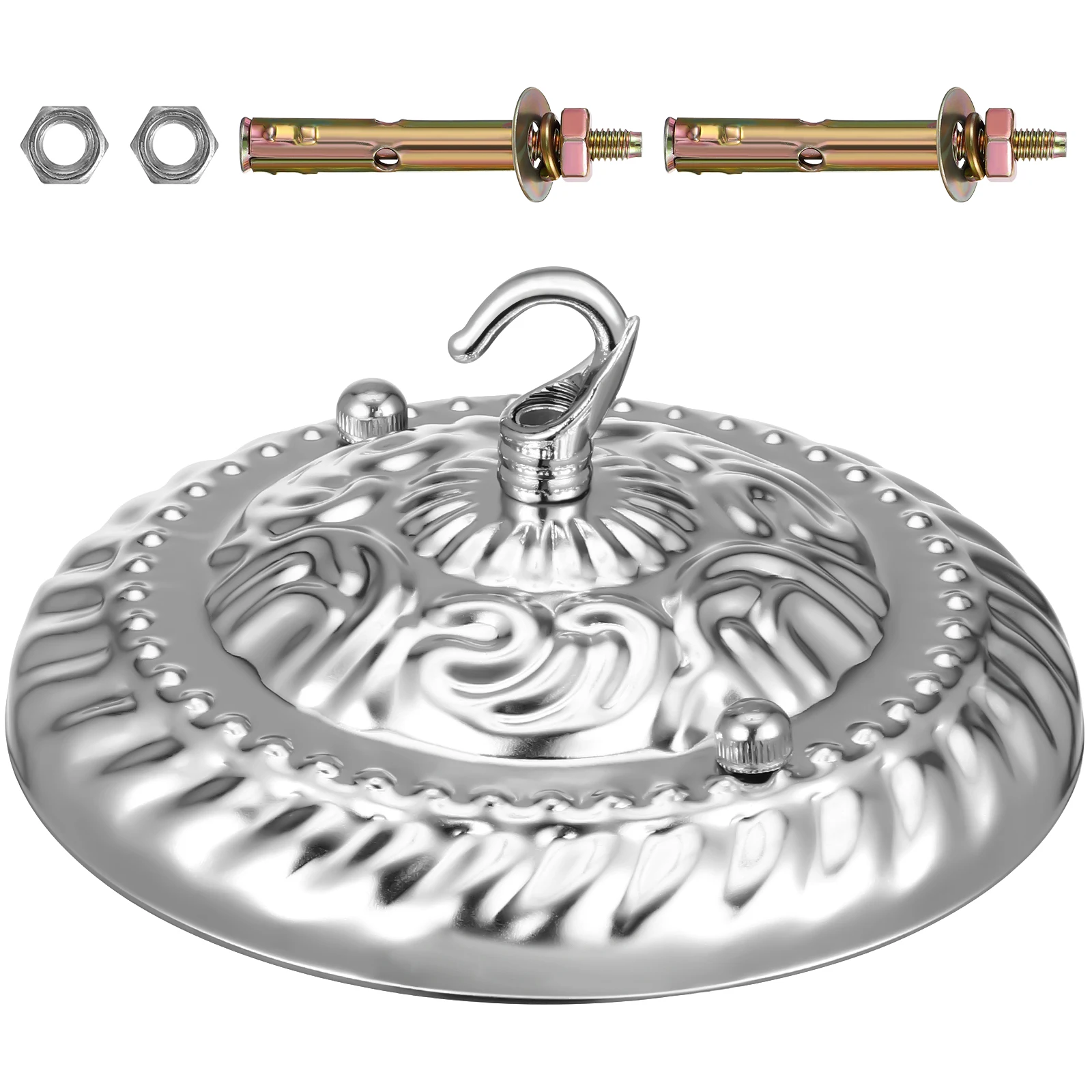 

1 Silver Ceiling Canopy Heavy Duty Chandelier Hook Plate Vintage Light Fixture Sturdy Hooks Pendant Lamp Accessories