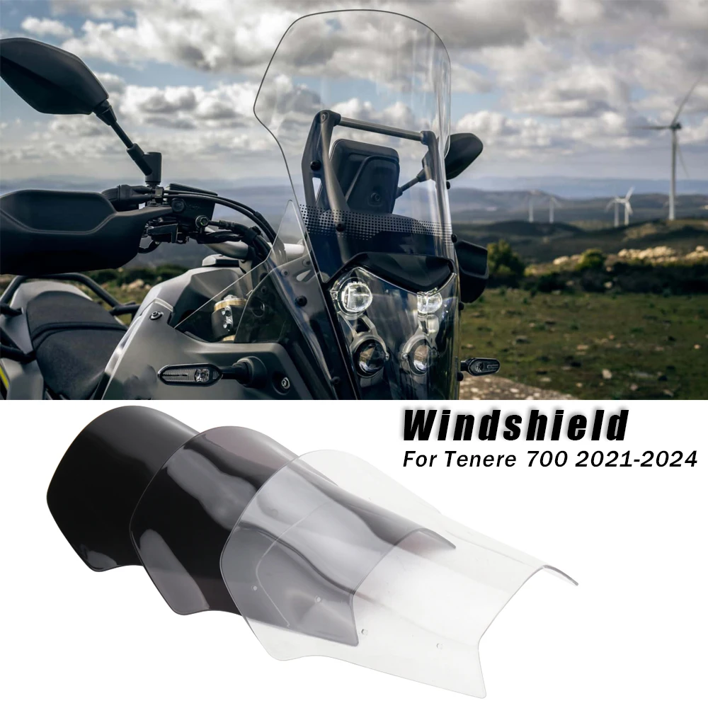 

Motorcycle Accessories Sport Windshield WindScreen Visor Viser For YAMAHA Tenere 700 Tenere700 TENERE 700 2021 2022 2023 2024