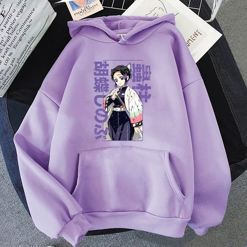 Funny Anime Kochou Shinobu Print Hoodie Fashion Women Men Casual Tops Pullover Hoodies Ladies Sweatshirt