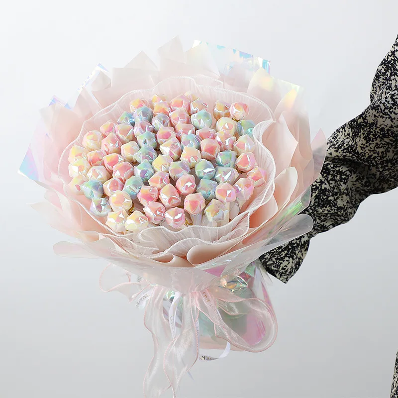 Rainbow Clear Cellophane Film Flower Wrapping Paper DIY Crafts Gift Bouquet Waterproof Wrap Paper Florist Packaging Materials