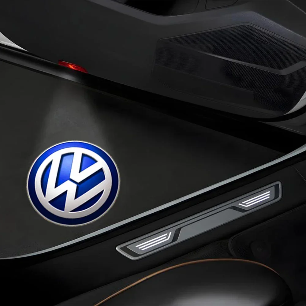 2PCS Car Door Emblem LED Light Welcome Lamp Auto Logo Laser Projector For Volkswagen VW Golf Sagitar Passat CC Tiguan Magotan B8