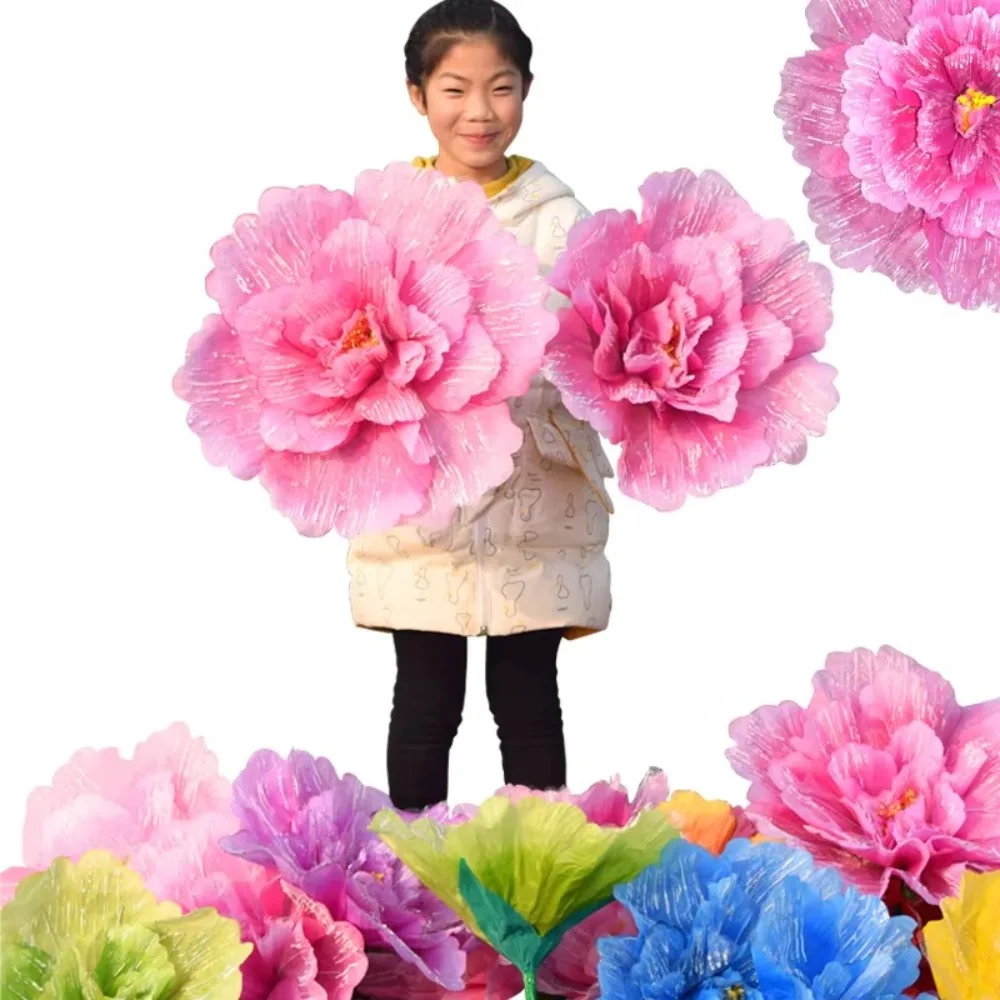 

Celebration Props Large Size Artificial Flowers Festival Celebration Holding Flowers Peony Flower with Rod Dance Props Festival