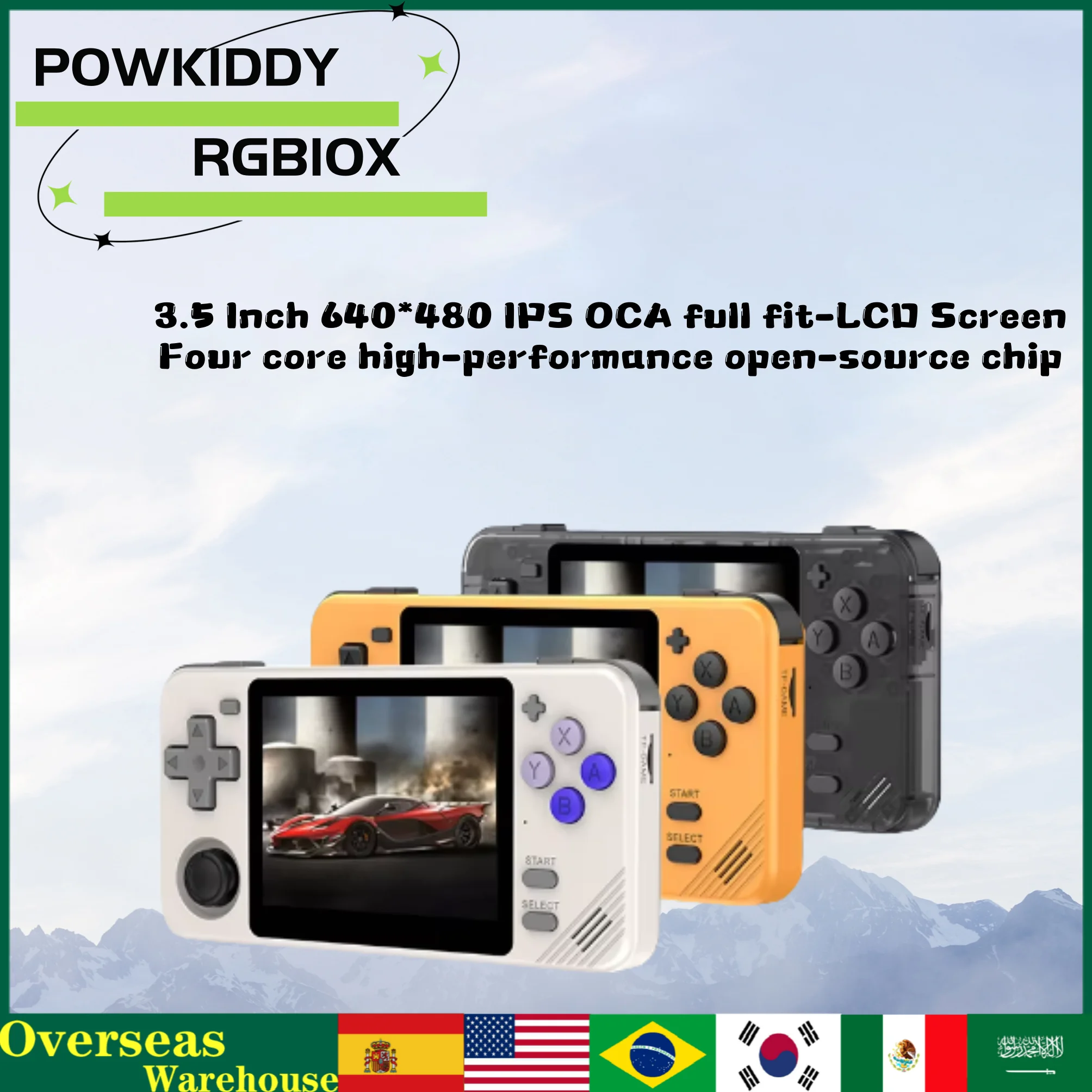 Powkiddy Rgb10x 2024 New Retro Handheld Game Console 3.5 Inch Portable Video Game Players Kids Gift