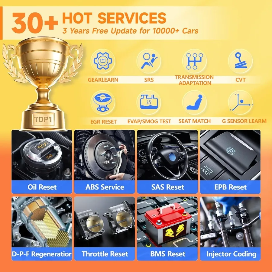 Scanner NT809BT Bidirectional Scan Tool All System OBD2 Scanner Diagnostic Tool Car Code Reader with 30 Resets Car