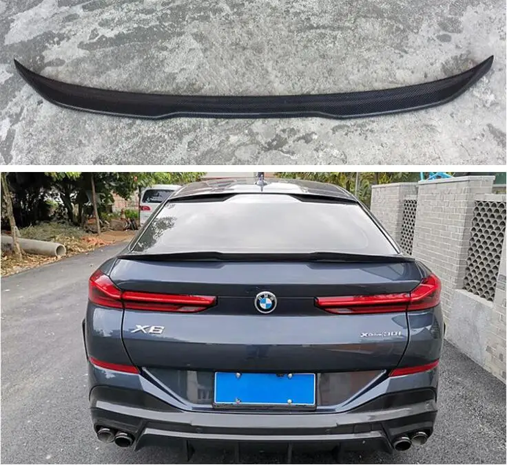 REAL CARBON FIBER REAR WING TRUNK LIP TAIL SPOILER FOR BMW X6 G06 2019 2020 2021