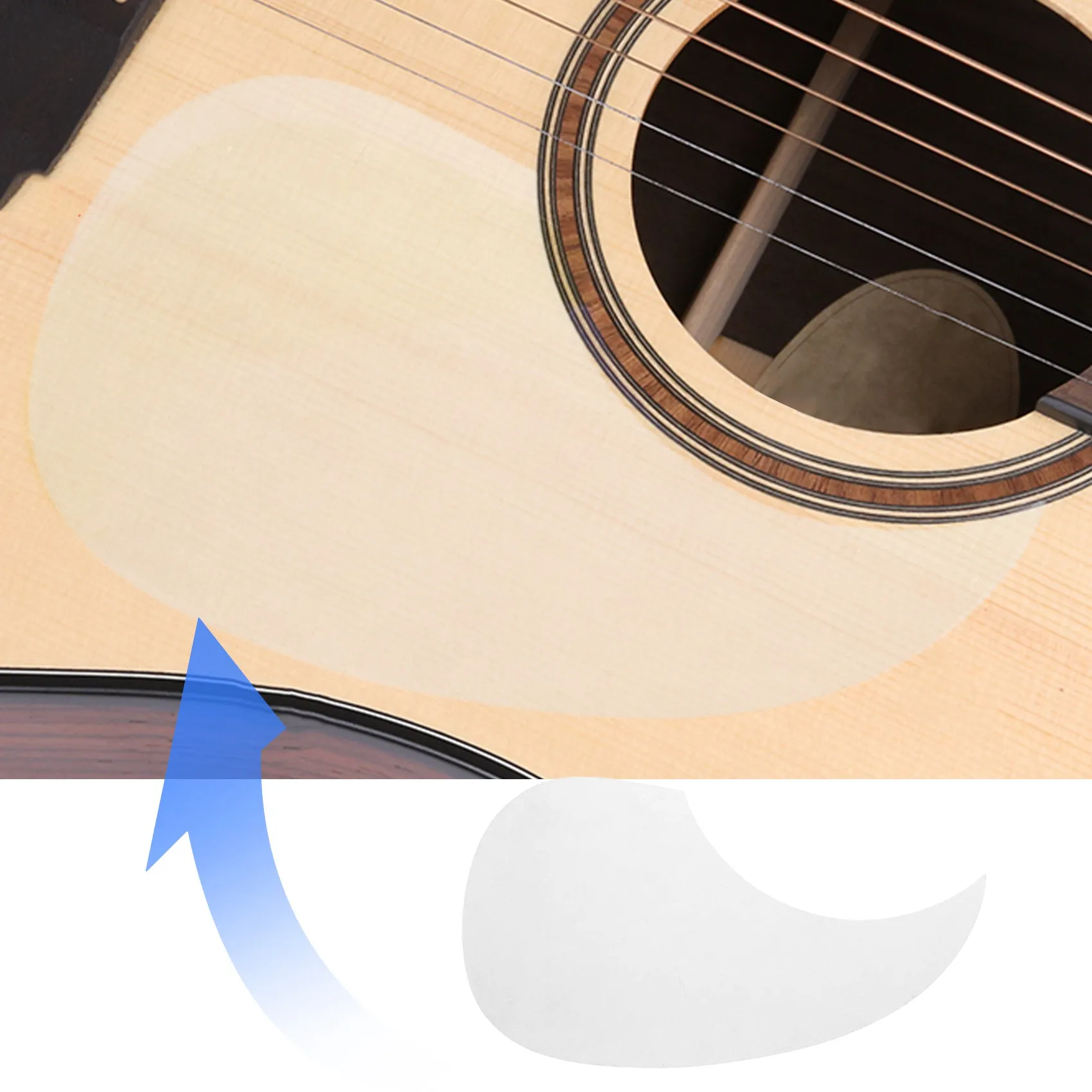 Transparent Acoustic Guitar Pickguard Droplets Self-Adhesive 41Inch Pick Guard Pvc Protects Your Guitar Surface (Water Drop)