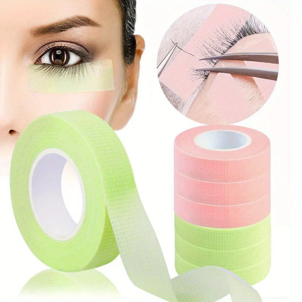 Eyelash Extension Tape 6 Roll  Multi-Color Micropore Fabric Tape，Breathable & Salon-Approved for DIY/Professional Use, 4.5 meter