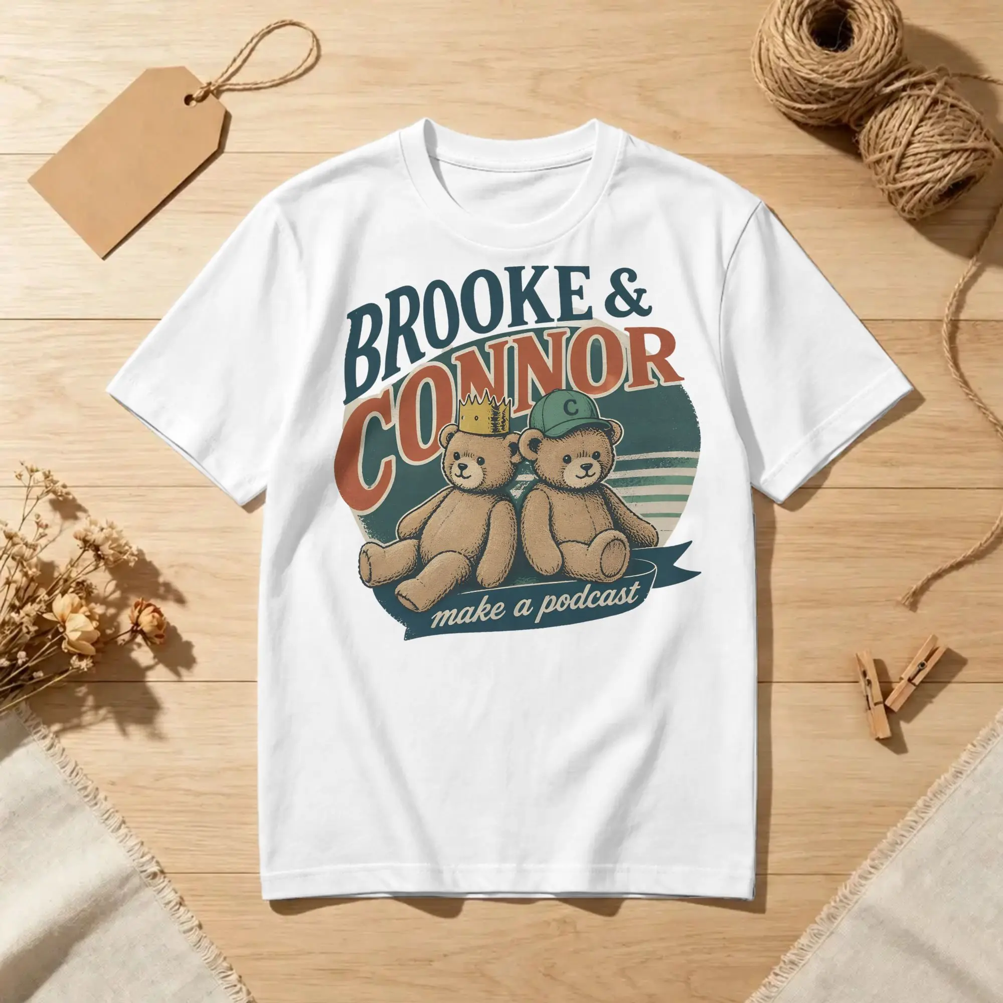 Men Women Bncmap Bear  brooke and connor make a podcast T Shirts  Pure Cotton Clothing Crewneck Tees New Arrival T-Shirts