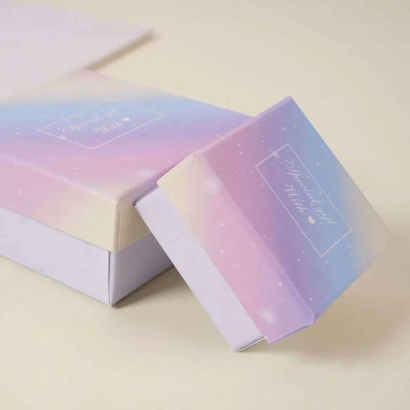 Customized Gradient Jewelry Box Jewelry Accessories Box Earring Necklace Packaging Box Set Simple Heaven and Eart