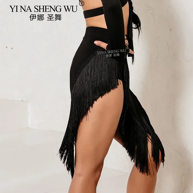 الكبار اللاتينية تنورة رقص مثلث شرابة نصف طول تنورة قصيرة الوطنية القياسية الرقص تشا تشا رومبا السامبا ممارسة Dancewear