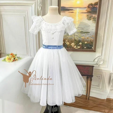 Ballerina dress customized white prom variation gauze dress Clara children's dance dress