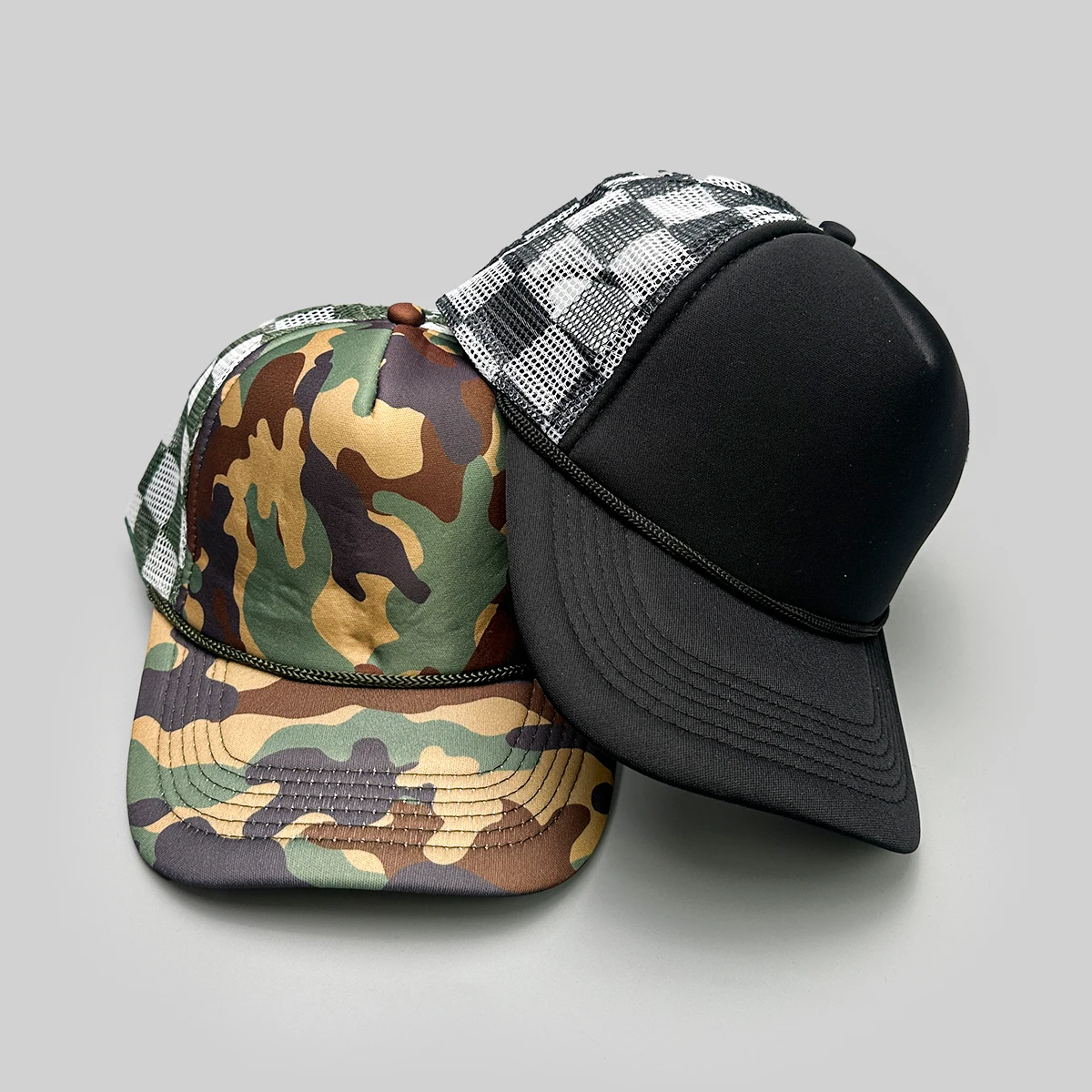 Simple Solid Plaid Camouflage - Trucker Cap Mesh review and price