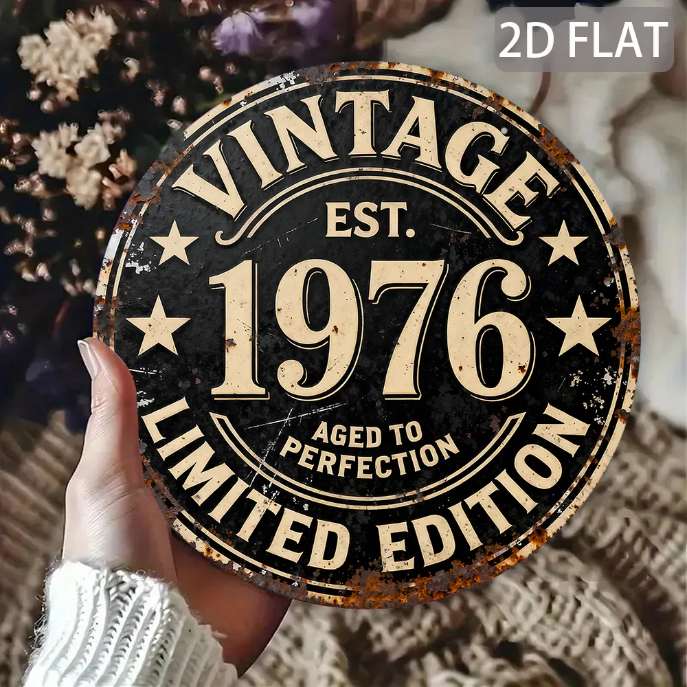 Vintage Est 1976 Limited Edition Tin Sign - Vintage Durable Metal Plaque Wall Decor, Retro Birthday Home Bar Man Cave Wall Art