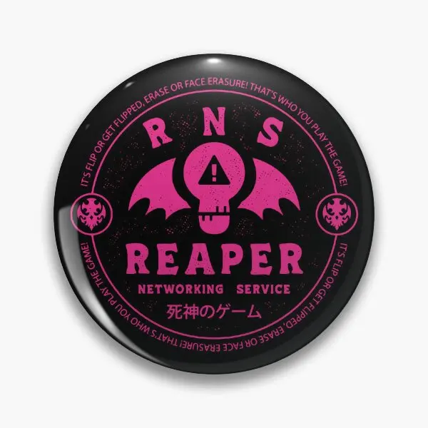 Reaper Networking Service Crest  Soft Button Pin Funny Jewelry Creative Clothes Brooch Women Cartoon Cute Decor Hat Collar