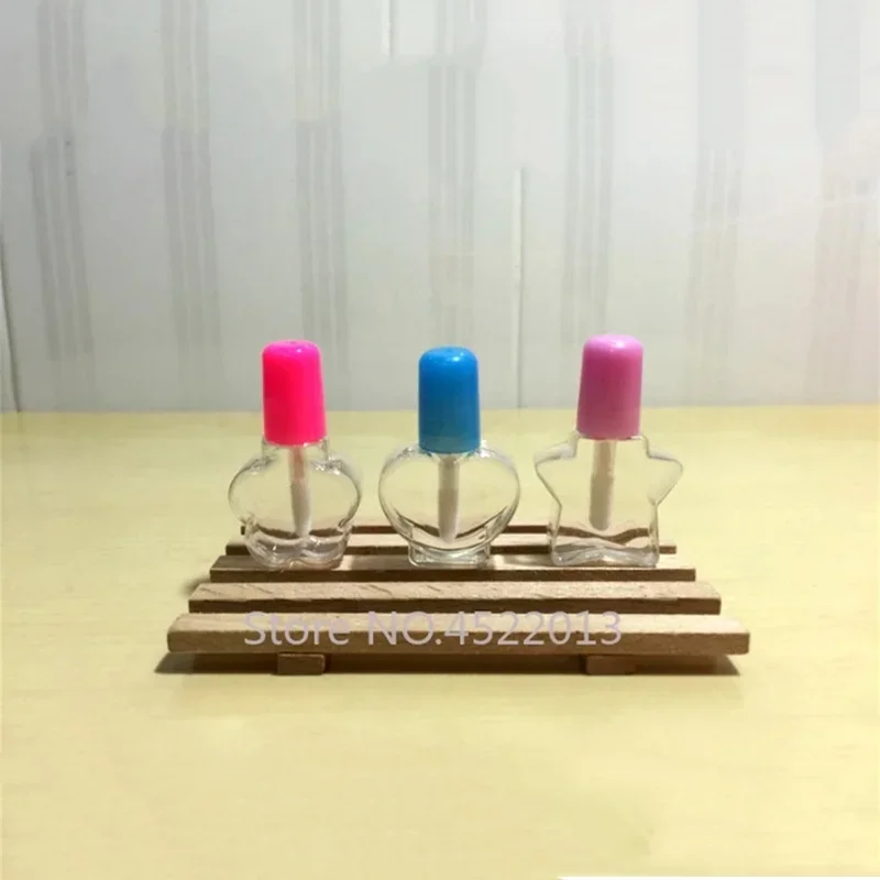 4/5/6/8/10ml Cylinder/heart/ Mini Empty Nail Polish Bottle Small Plastic Nail Polish Bottles DIY Sample Refillable Bottles