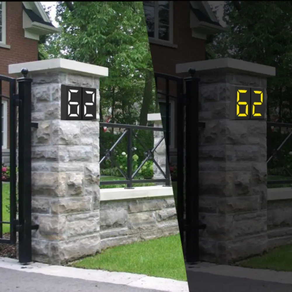 Auto Light Control Solar LED House Number Light Waterproof Construction RGB Color Shifting RGB House Number Light