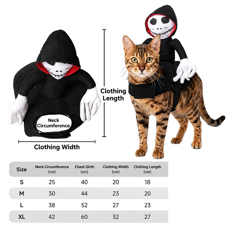 Halloween-Haustierkostüm für Hunde, Skelett-Reiter-Stil, Hunde-Cosplay-Kleidung, lustiges Reitoutfit, mittelgroße und große Hunde, Party-Verkleidung – Detail 10