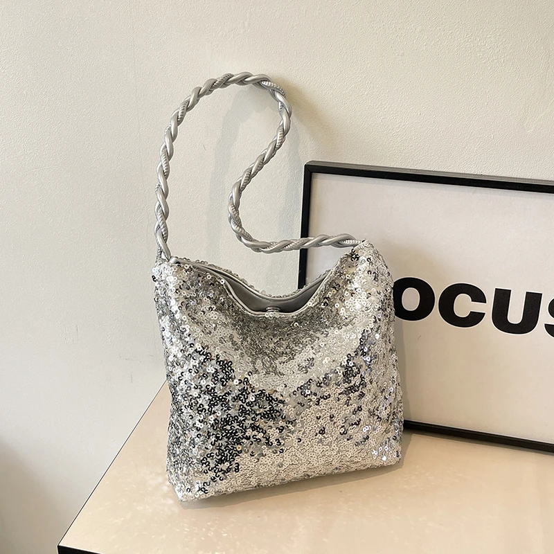 

Женская сумка ilver, модная сумка подмышки с блестками, роскошная блестящая сумка на плечо, универсальная женская сумка-клатч, большая вместительная сумка
