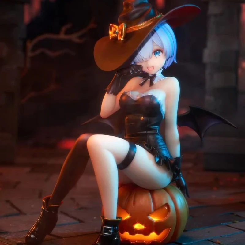 ฟิกเกอร์อนิเมะ Re:Zero Rem ฮาโลวีน แม่มดเวทมนตร์ ขนาด 18 ซม. ของสะสม ตุ๊กตาตั้งโชว์ตกแต่งโต๊ะทำงาน