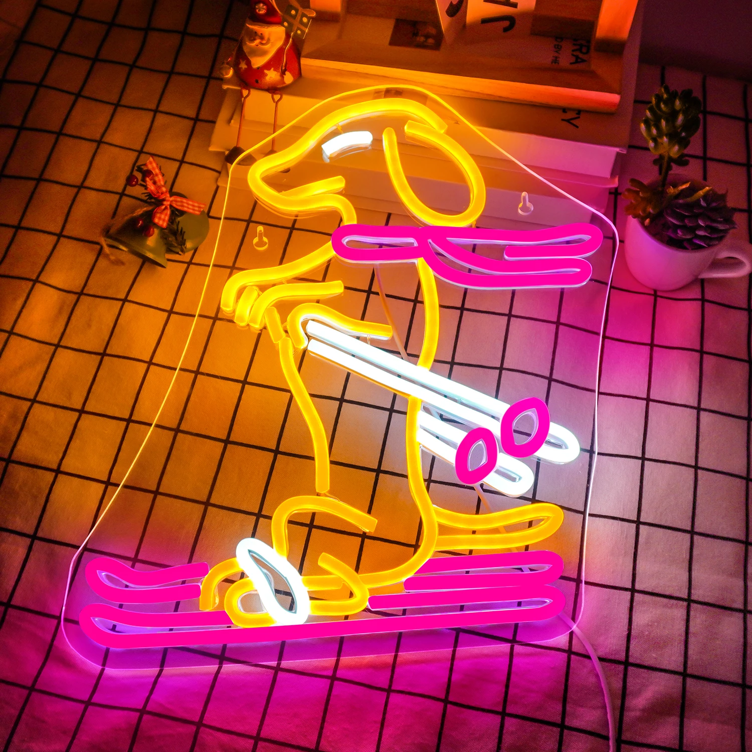 

Dog Skiing Neon Sign Led Light Up Sign For Wall Decor Art Room Decoration Dimmable Light For Club Shop Bedroom Lamp USB 5v Gifts