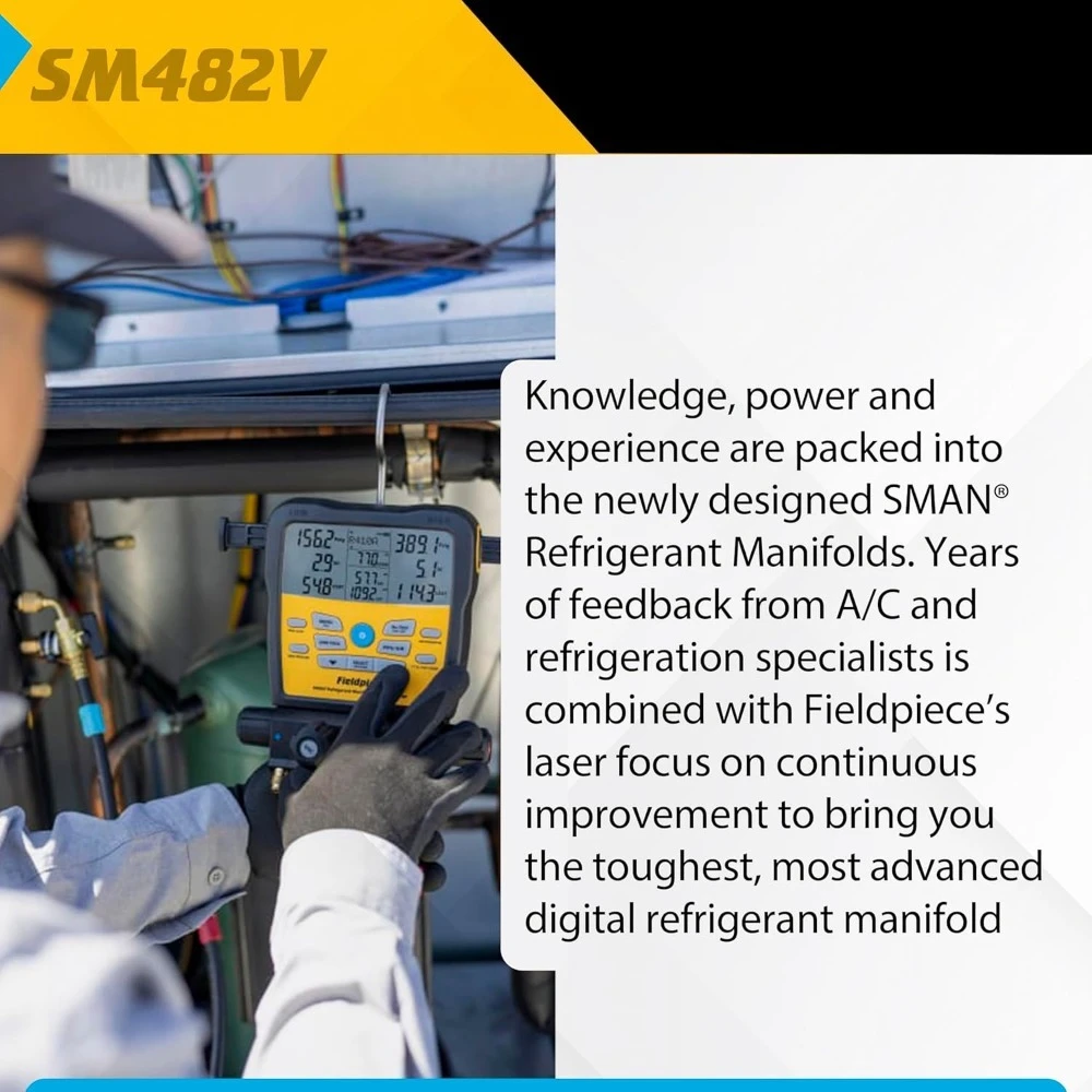 

Беспроводной 4-портовый манометрический коллектор SMAN для холодильных систем с вакуумным манометром и цифровыми датчиками для ОВКВ