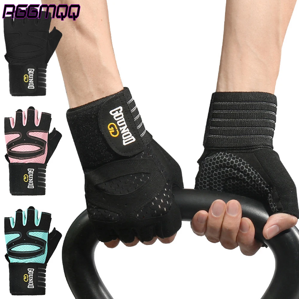 

1 пара перчаток для тяжелой атлетики - вентилируемые перчатки для тренажерного зала с поддержкой запястья и полной защитой ладони для мужчин и женщин - для тренировок/подтягиваний