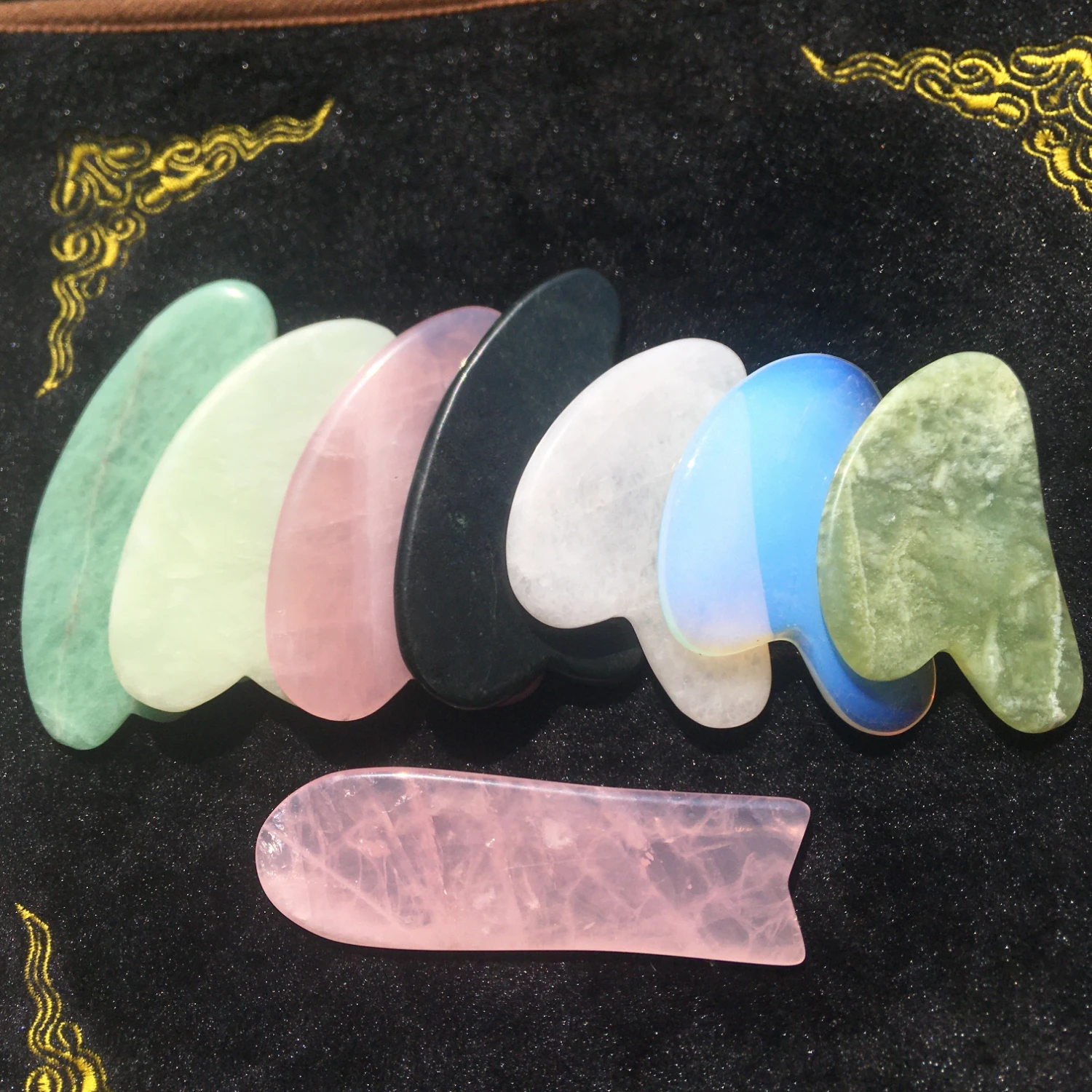 Natural Crystal jade gua Sha board beauty face eye Massage Spa Massagers Stone Beauty Tool Facial Lift Up self-care relaxation