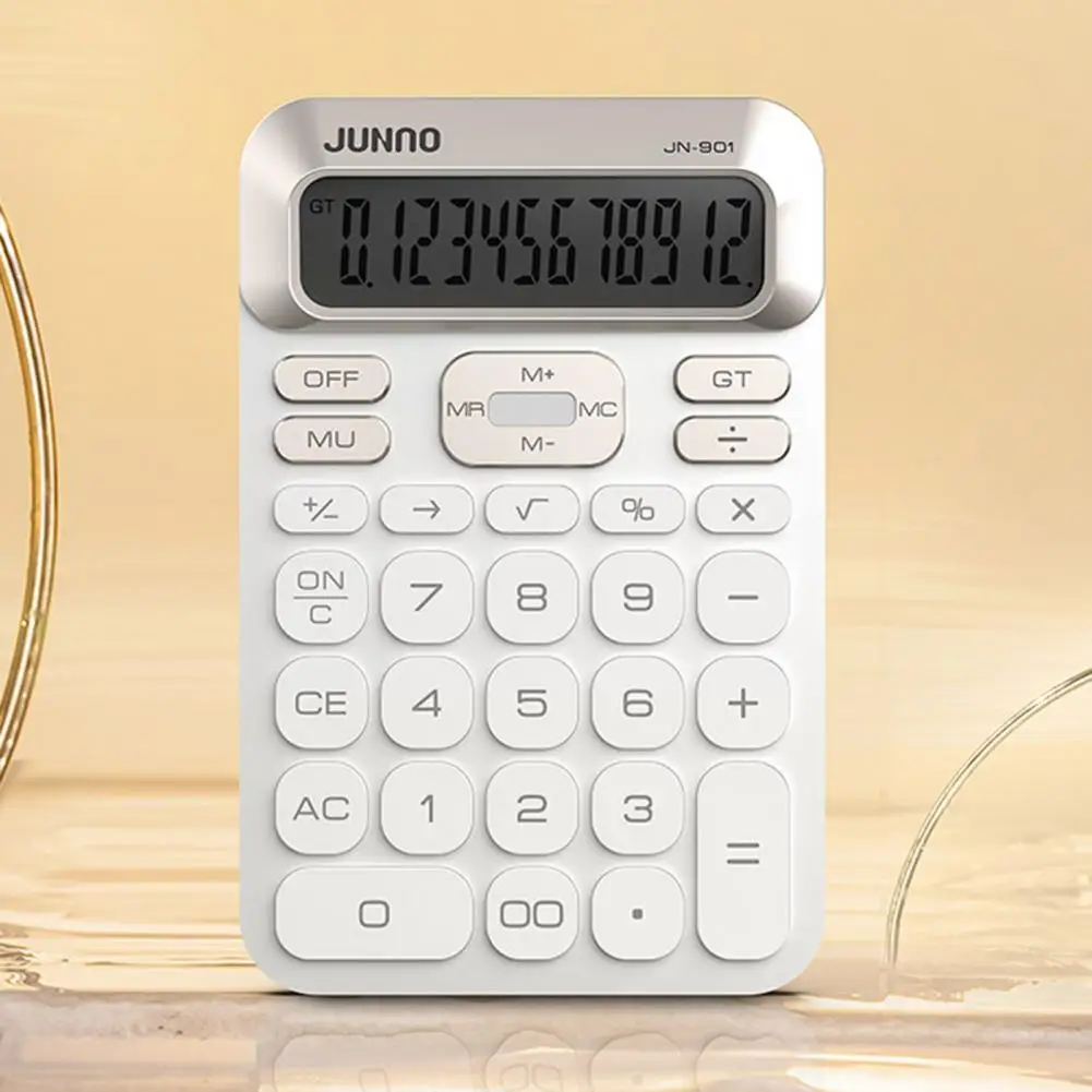 Calculadora de fondo antideslizante portátil, calculadora de escritorio con batería de 12 dígitos, pantalla Lcd, botones grandes, Ideal para estudiantes