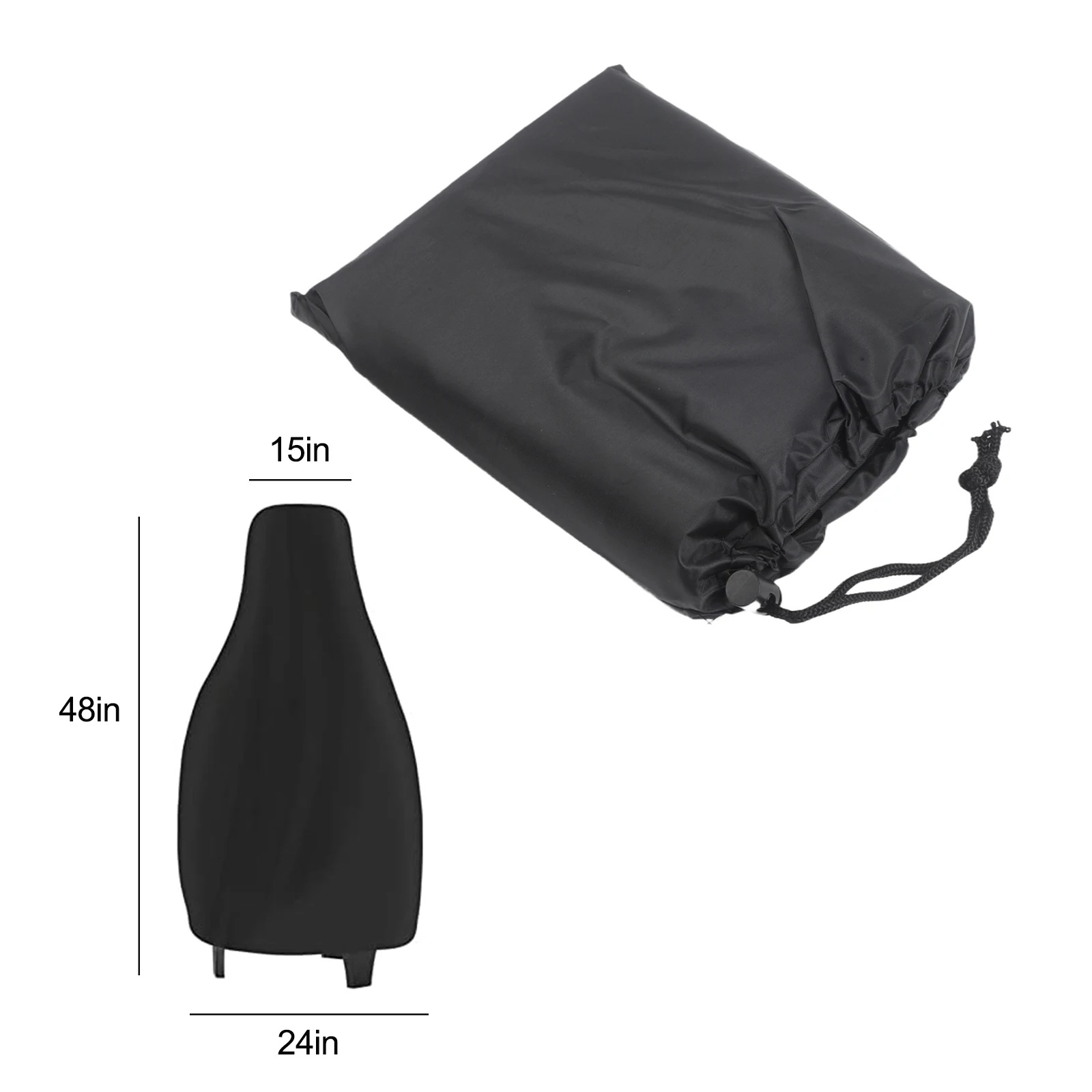 Outdoor Protection Black Chiminea Cover 210D Oxford Adjustable Drawstring All-weather Protection For Chimineas