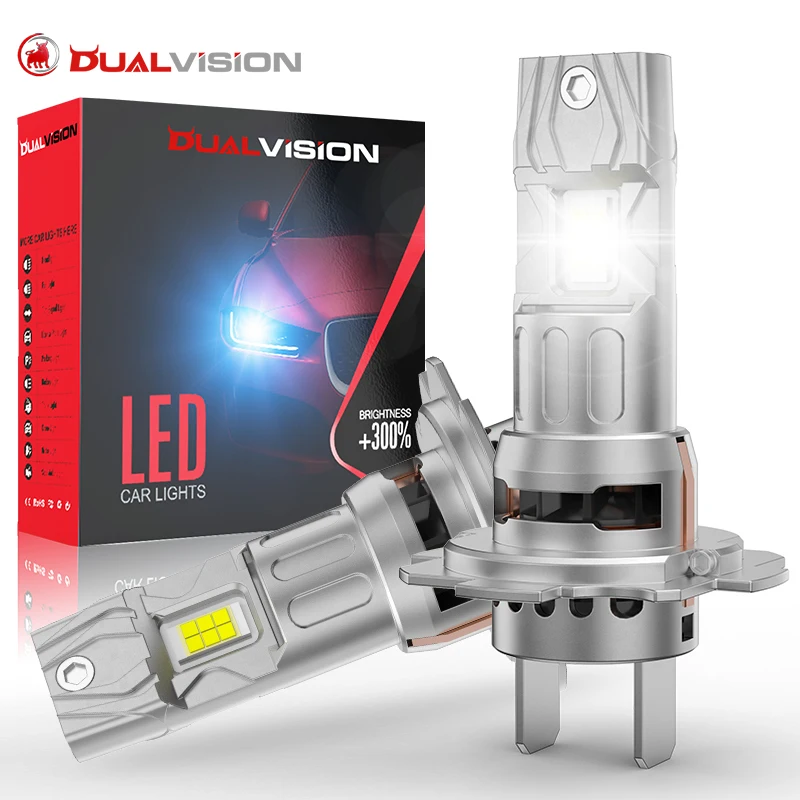 

Dualvision LED H7 Headlights 2000W 1000000LM Car Light 7580 CSP Chip STG High Low Beam 6500K 1: 1 Mini Size Plug&Play 12V 24V