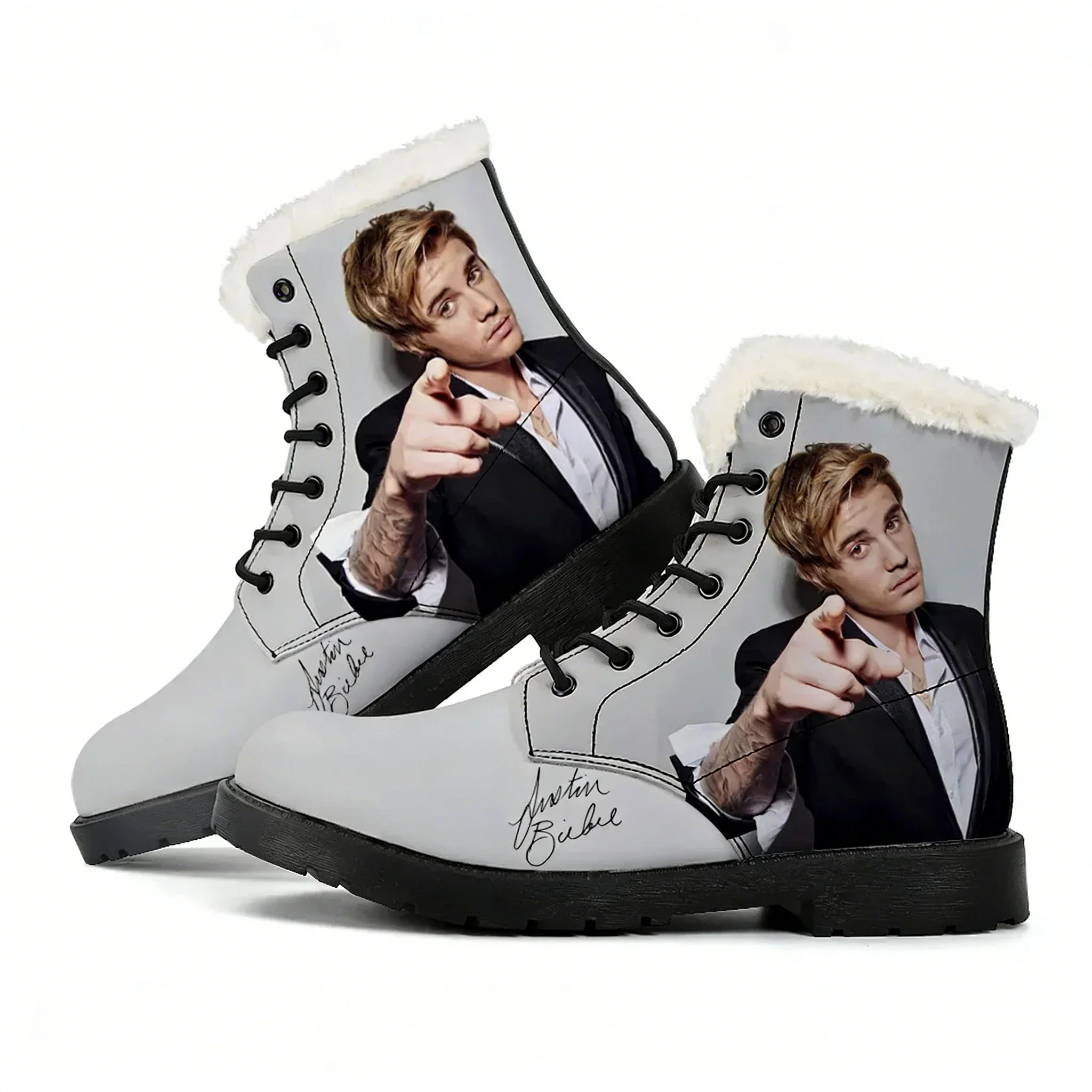 

Плюшевые ботинки Justin Bieber для мужчин, женщин и подростков, повседневные уличные легкие ботинки высокого качества, парные, с индивидуальным принтом на заказ