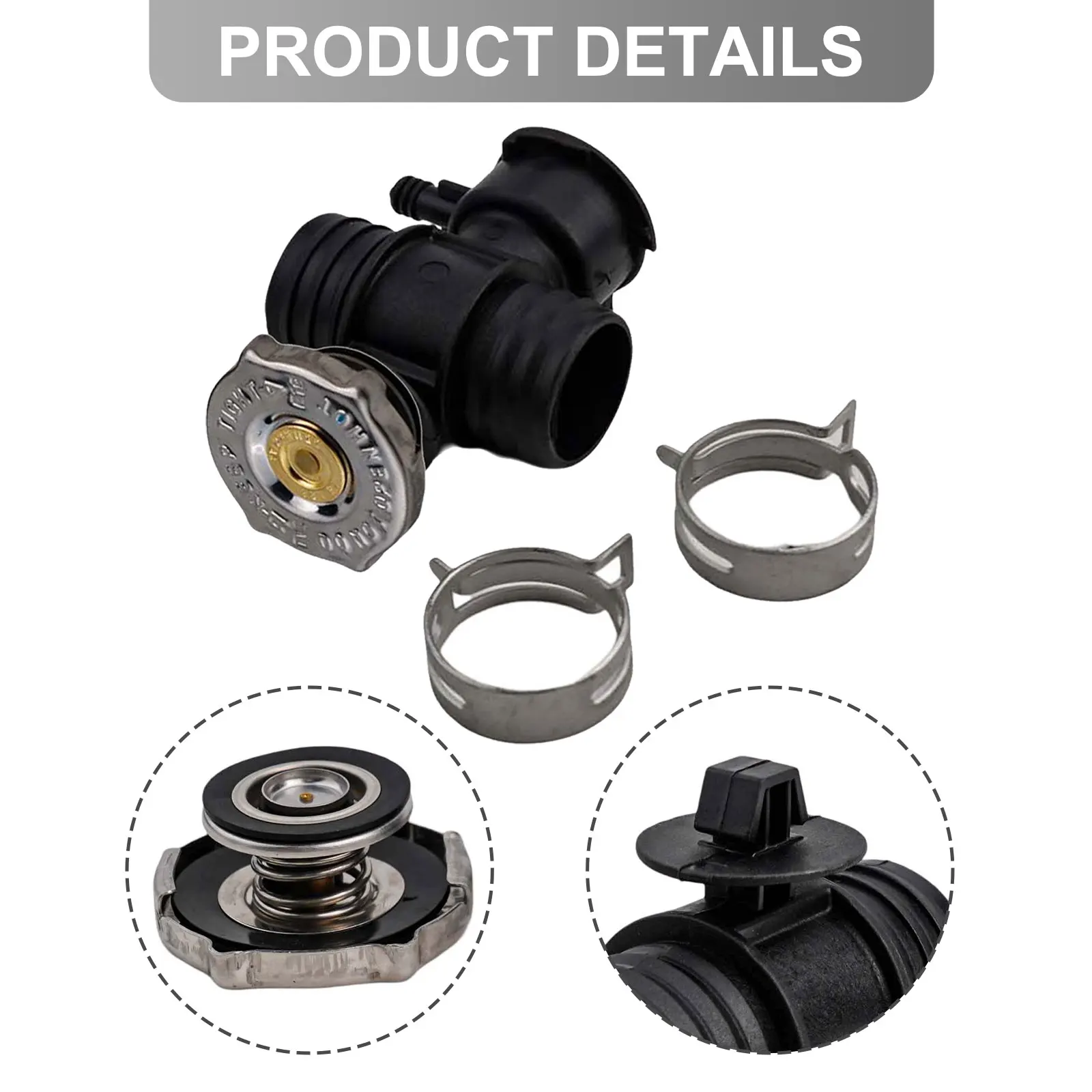 

As Shown In The Picture Coolant Filler Connector OEM Number 52028810AL Metal Rubber Plastic Direct Replacement Automotive Repair