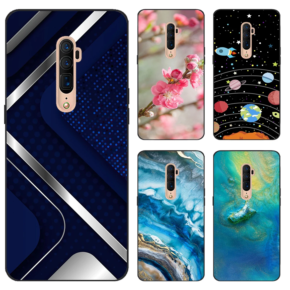 Para OPPO Reno 2 Caso Flor De Gato Macio TPU Limpar Tampa Traseira para OPPO Reno 2Z Reno2 Z F Reno2Z Casos Reno 10X Zoom Silicone Bumper