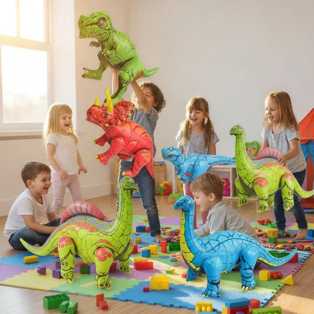 PVC Dinosaur Inflatable Toys Triceratops Tyrannosaurus Cartoon Dinosaur Theme Balloon Cute Inflatable Dinosaur Party Decoration